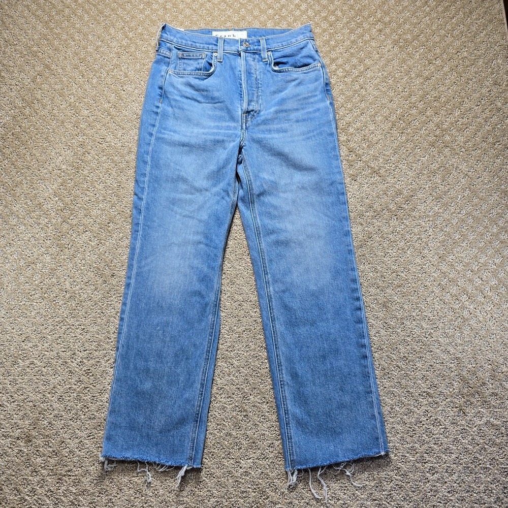 Frank & Eileen Monaghan Jeans Women's 27 High Rise Straight Leg Raw Hem USA